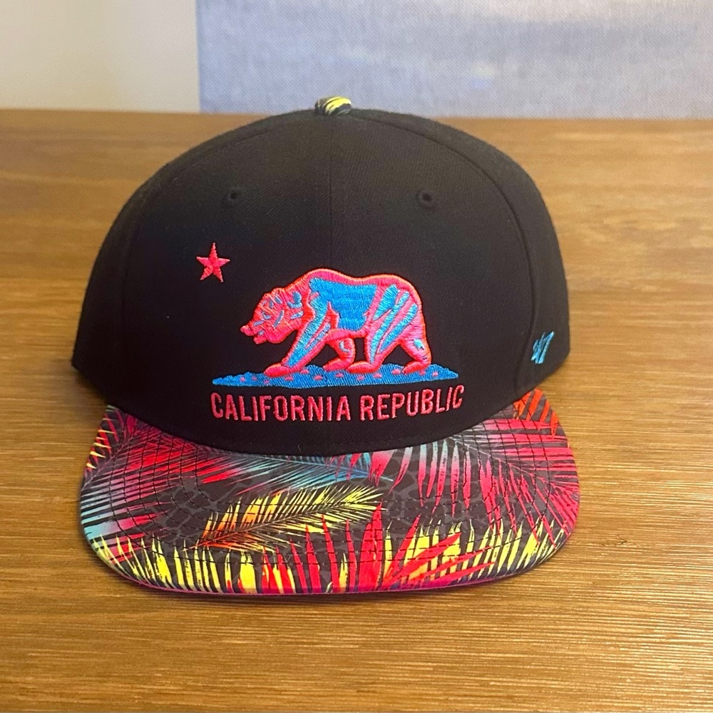 California Republic Flat Brim Snap Back Hat